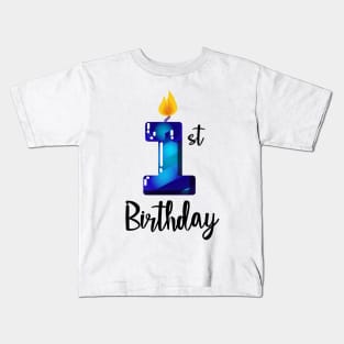 Baby Boy 1st Birthday Cake Smash Photo Shoot Art By Sibia Palace Kids T-Shirt